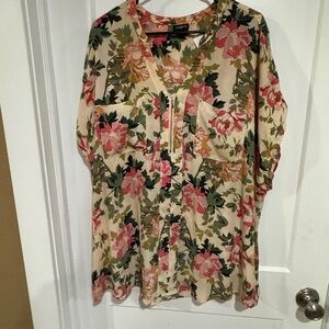 Torrid floral V-Neck Blouse